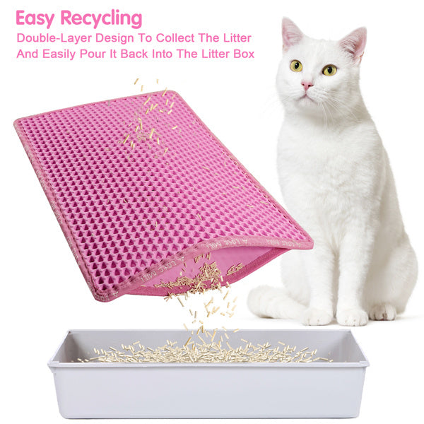 Pink Double Layer Rice Shaped Cat Litter Pad