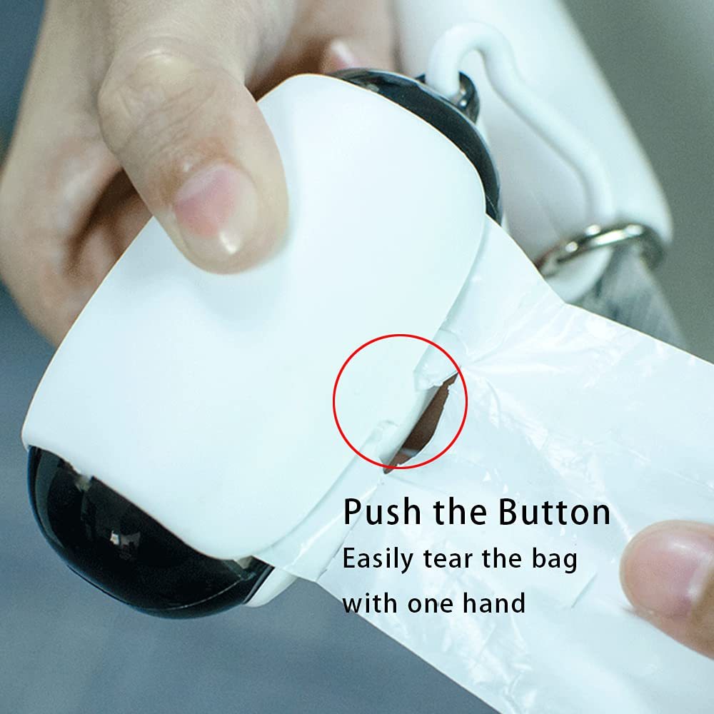 Biodegradable Waste Bag Dispenser Attachable to Leash for Dog Waste
