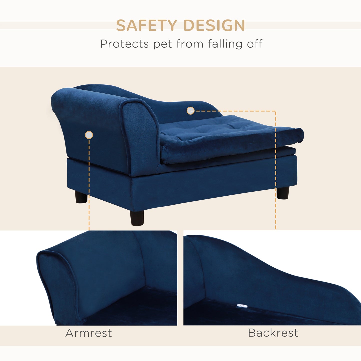 Paw Hut Luxury Sofa Bed with Hidden Storage for Dogs