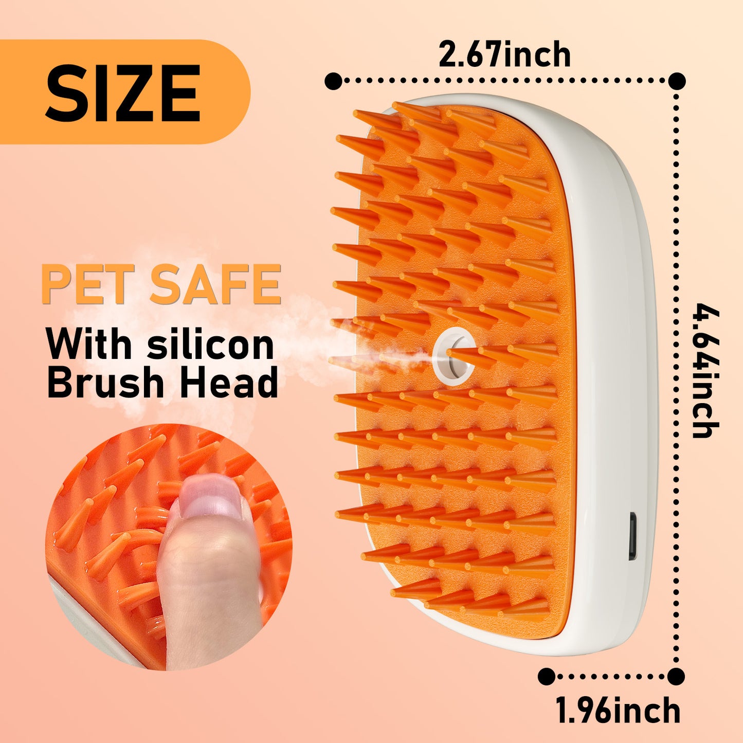 4-In-1 Anti-Static Hair Removal Spa Steam Brush for Cats Universal for Dogs