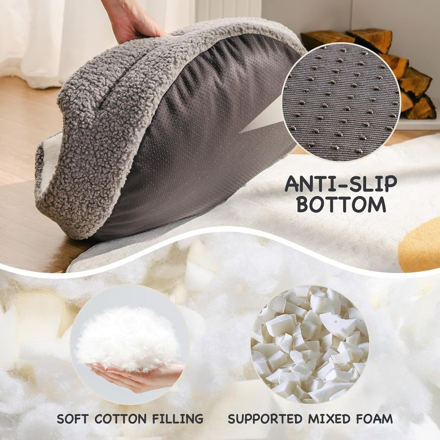 Mewoo Washable Orthopedic Pet Bed for Cats & Small Dogs