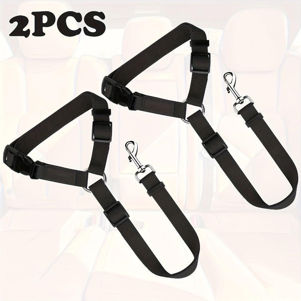 2 Piece Dog Leash Seat Belts for Vehicle Made of Wear-Resistant Materials for Dogs (Harness not Included)