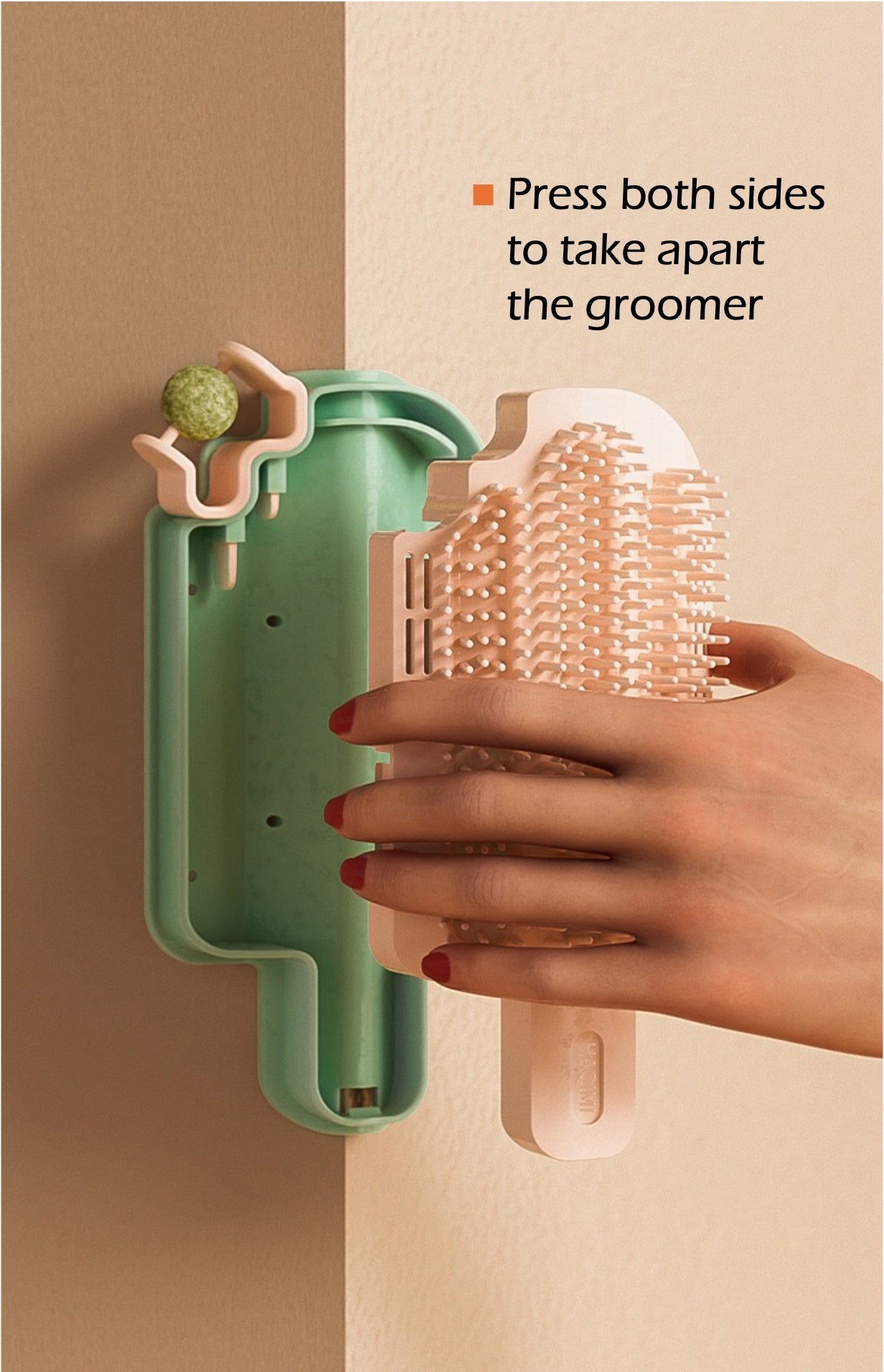 Corner Friendly Self Grooming Brush for Cats & Dogs