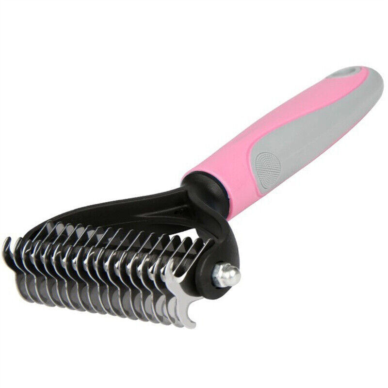 2-Sided De-shedding Fur Remover Rake Comb for Cats & Dogs