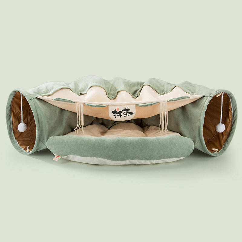 Collapsible Cat Bedding with Tunnel