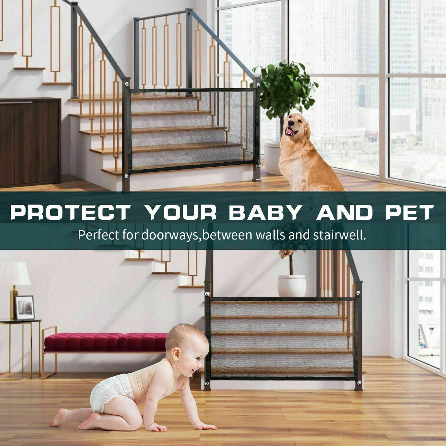 Safety Mesh Fence Guard for Cats & Dogs