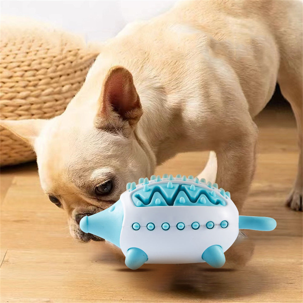 2-in-1 Hedgehog Chewing Ball Molarclean Teeth Cleaning and Food Dispenser Toy for Dogs