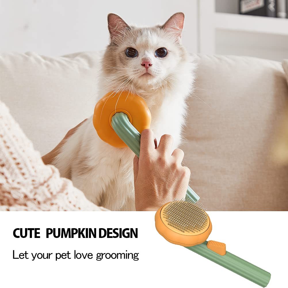 Pumpkin Grooming Slicker Brush for Cats & Dogs
