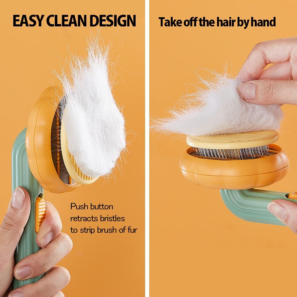 Pumpkin Grooming Slicker Brush for Cats & Dogs