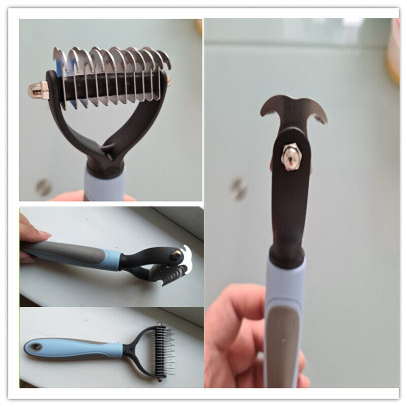 2-Sided De-shedding Fur Remover Rake Comb for Cats & Dogs
