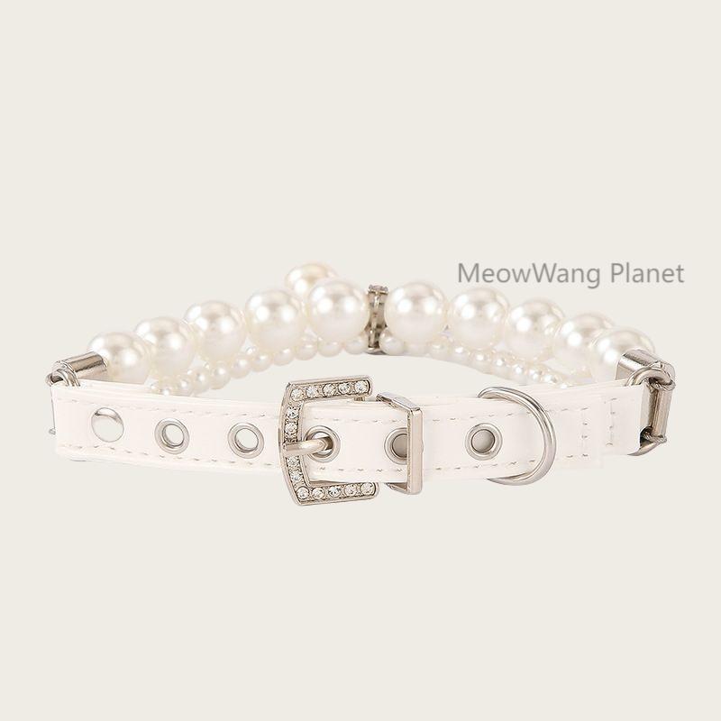 Elegant Adjustable Pearl Collar for Cats & Dogs