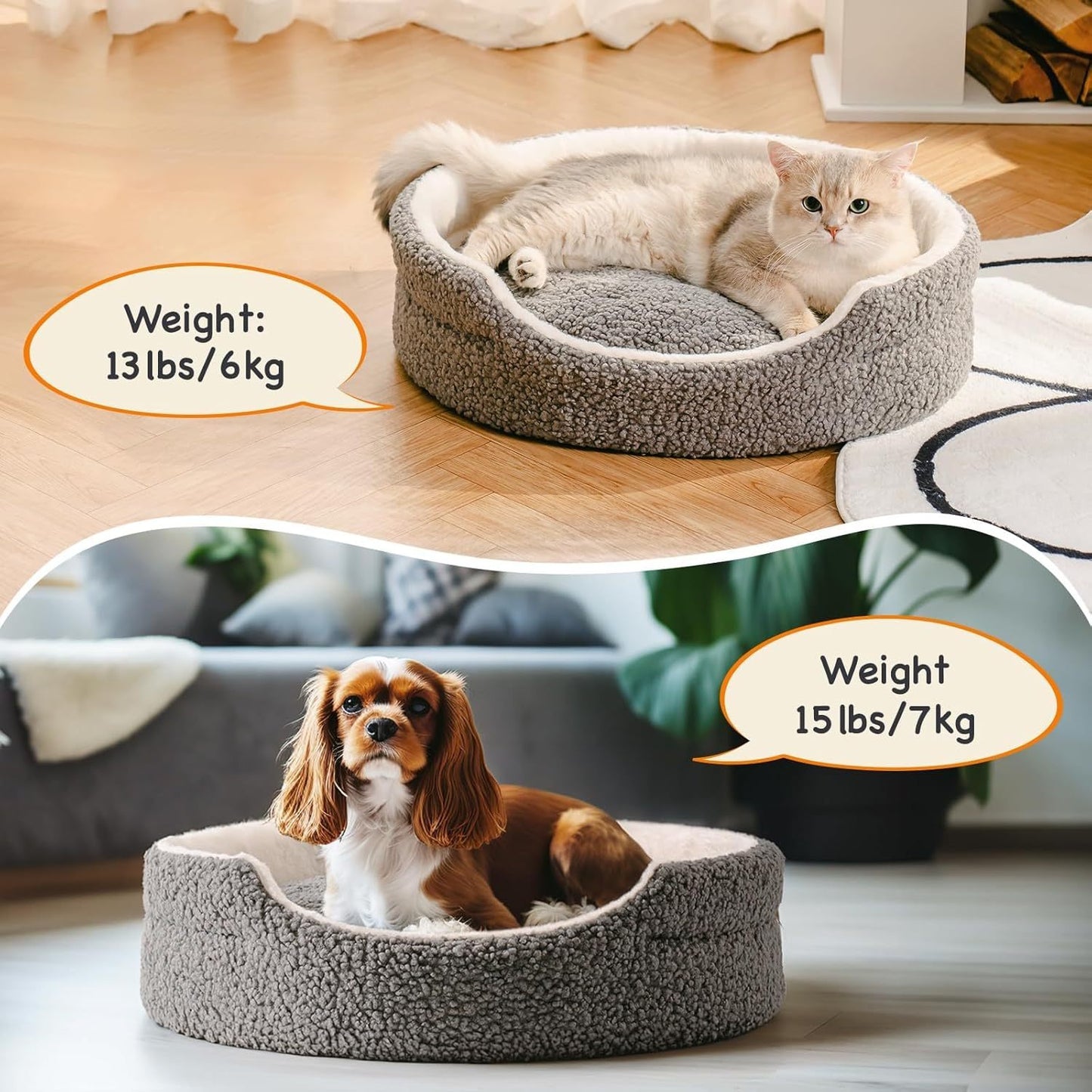 Mewoo Washable Orthopedic Pet Bed for Cats & Small Dogs