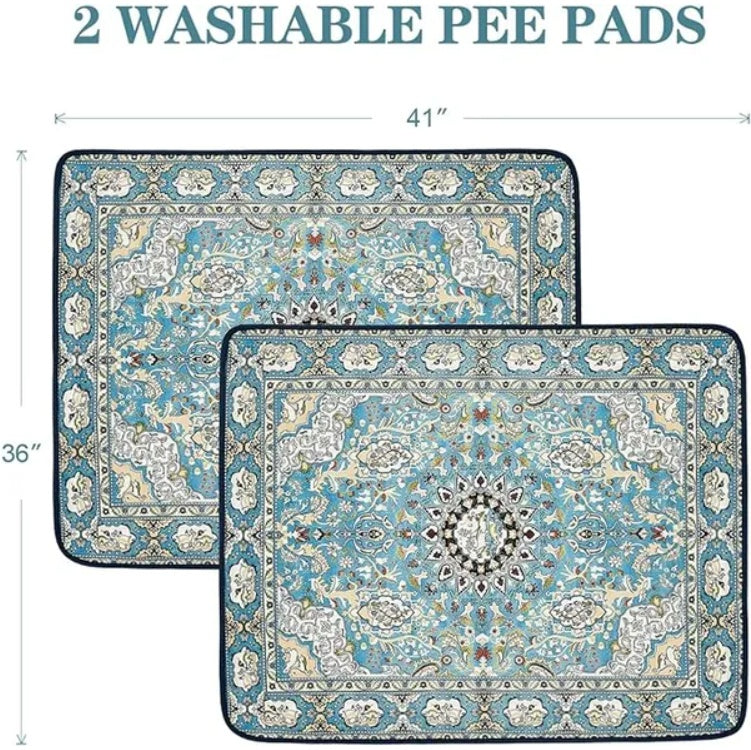 Qeils 2 Pack Absorbent, Leakproof Washable, Reusable Training Pads for Dogs