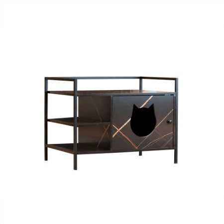 Modern Sleek Cat Litter Furniture with Hidden Litter Enclosures and Storage Space