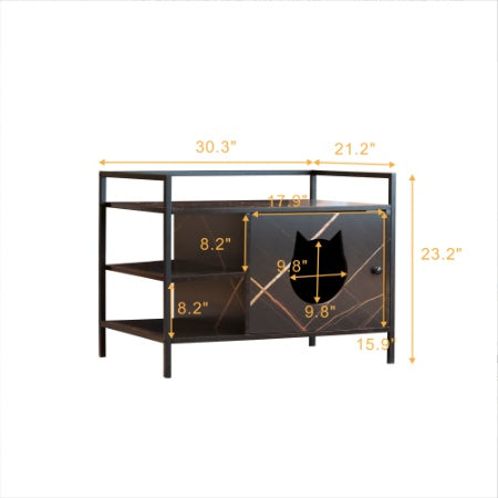 Modern Sleek Cat Litter Furniture with Hidden Litter Enclosures and Storage Space
