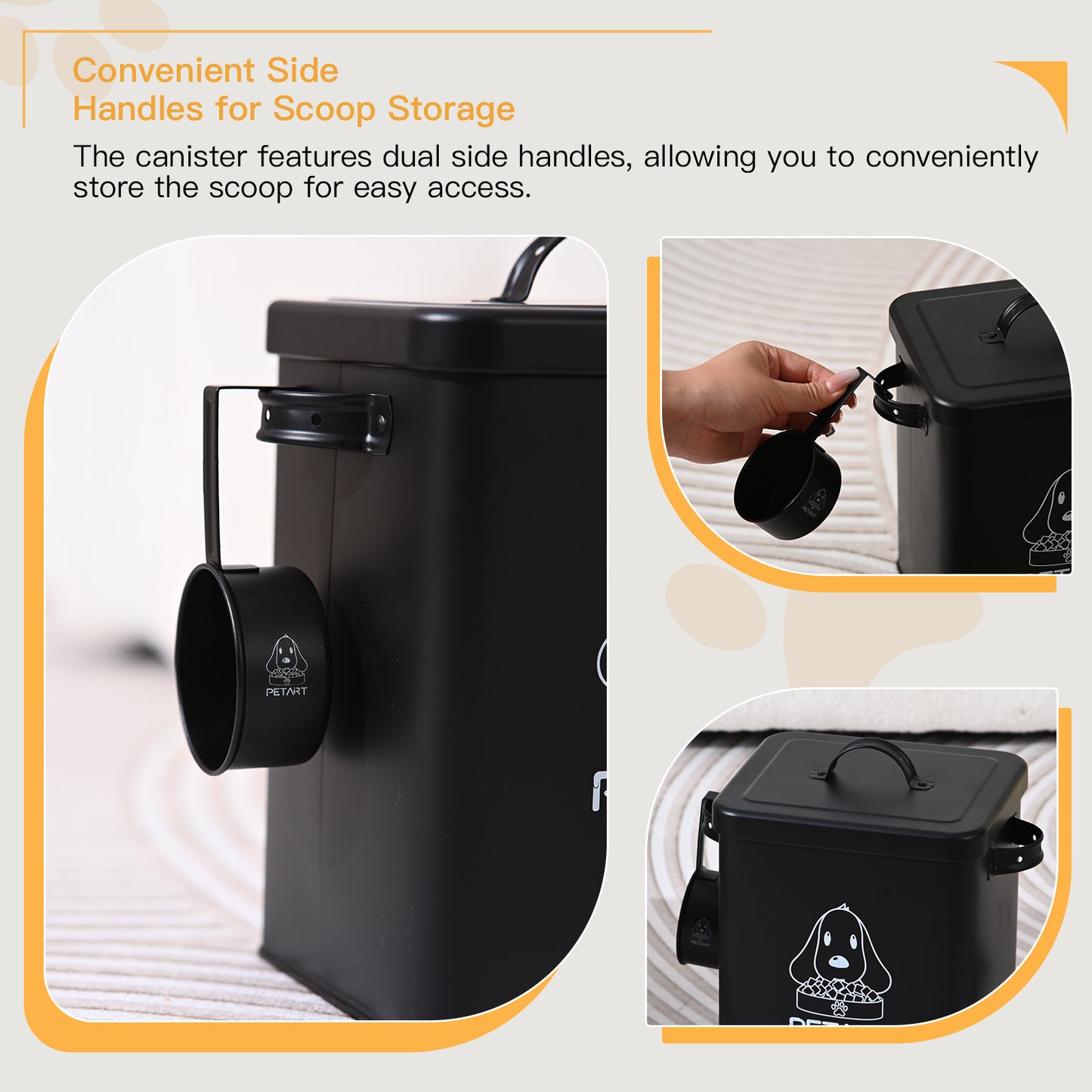 Metal Pet Food Storage Containers, with Pet Toy and Scooper