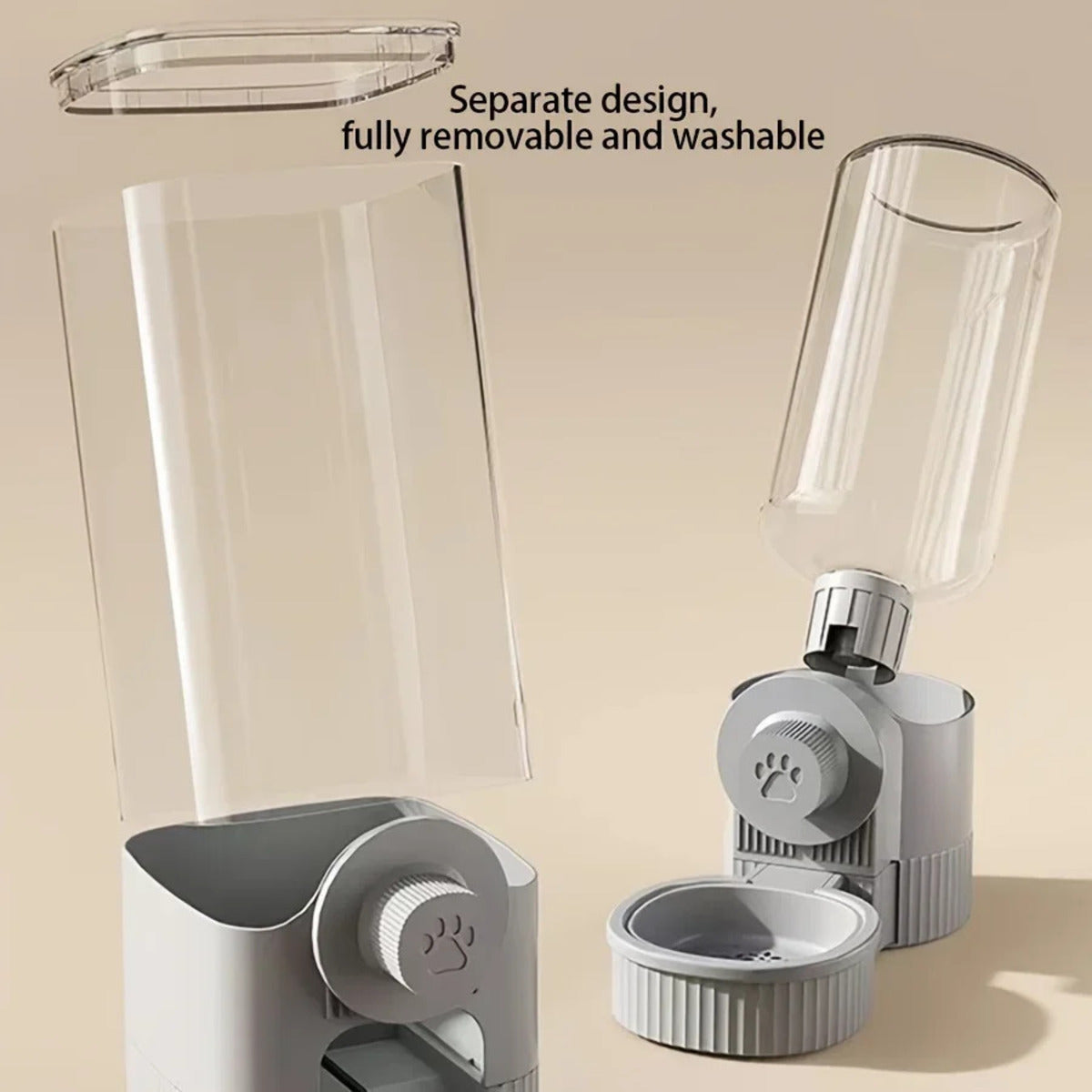 Automatic Water + Food Dispensers for Cats & Dogs (Attachable to Kennel)