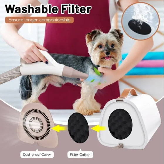 Smart Professional-Grade Grooming Blow Dryer with 4 Detachable Nozzles for Cats & Dogs