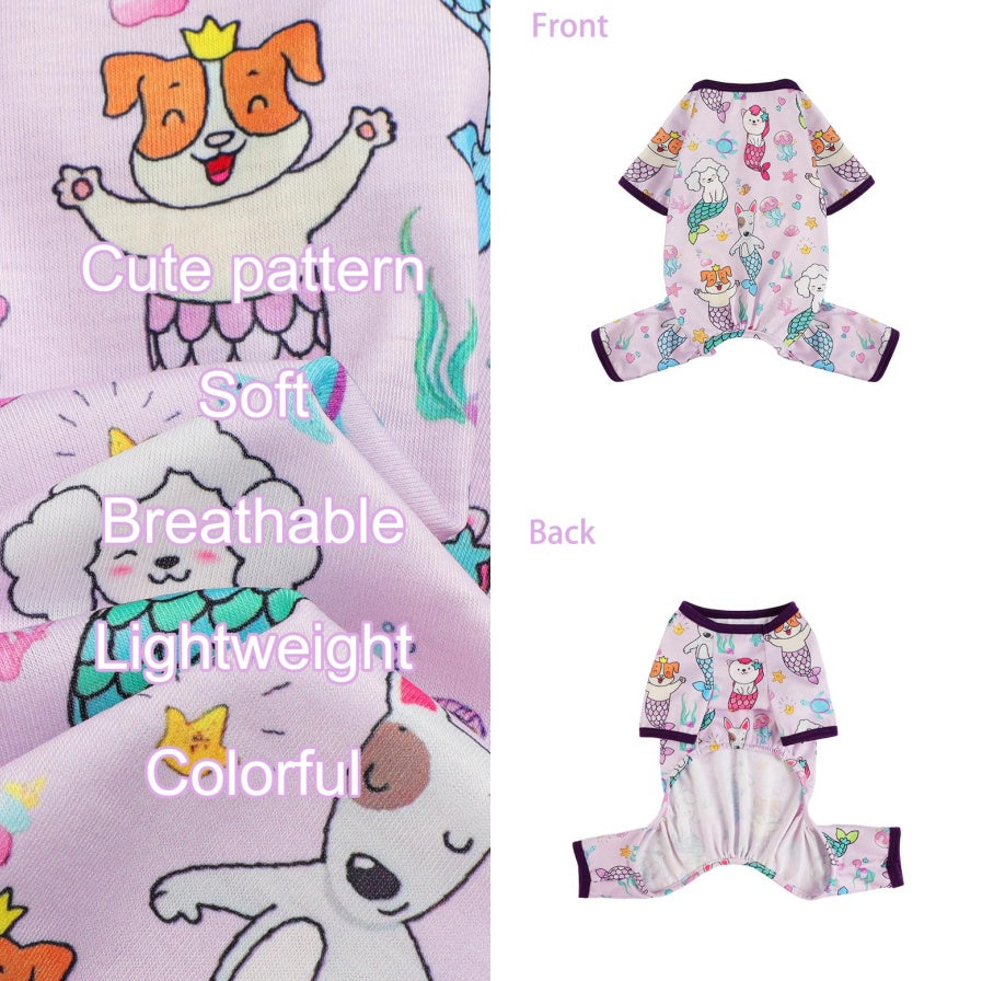 Cutesy Mermaid Pajamas for Dogs Suitable for Boys & Girls