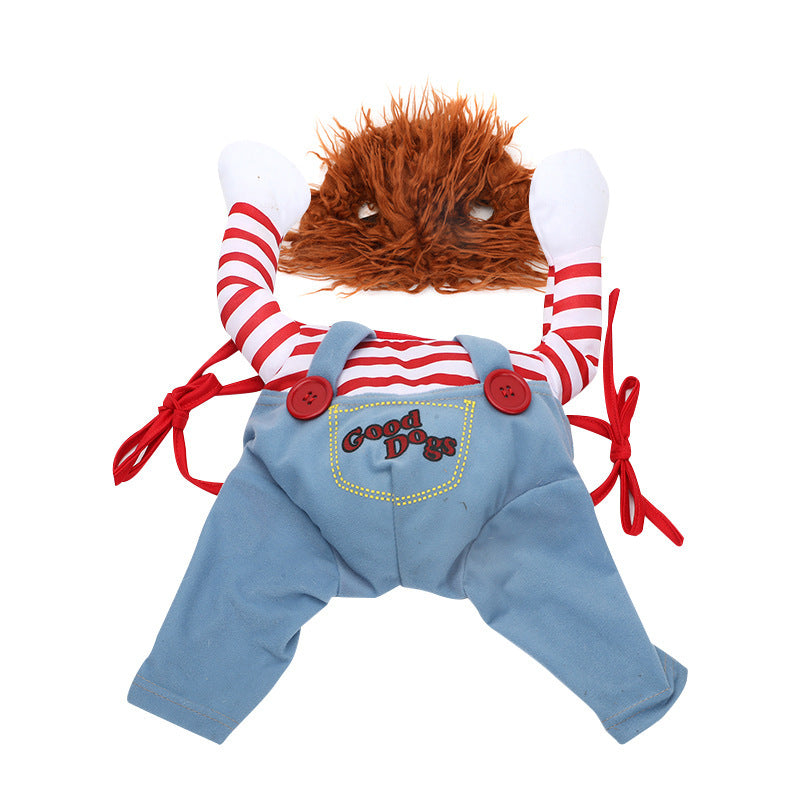 Spooktacular Cutesy, Artsy Chucky Doll or Horseman Halloween Costumes for Dogs