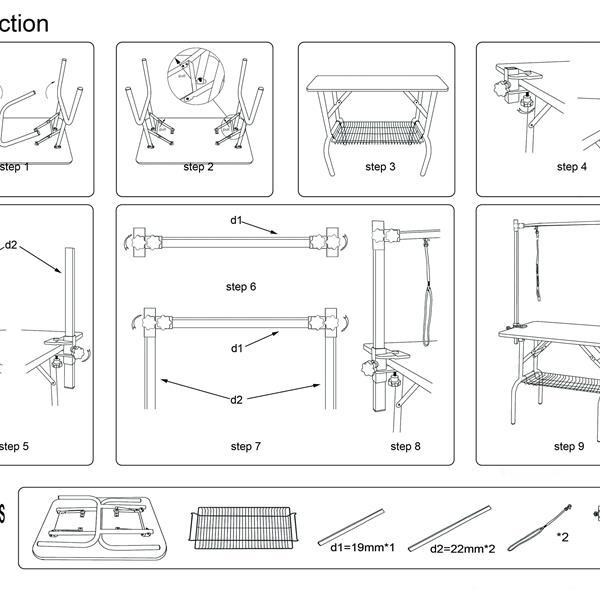 36 Inch Foldable Grooming Table for Dogs