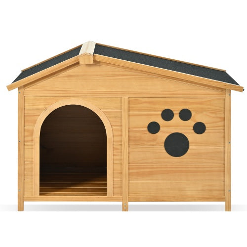 48" Wooden Outdoor Doghouse with Porch Fencing