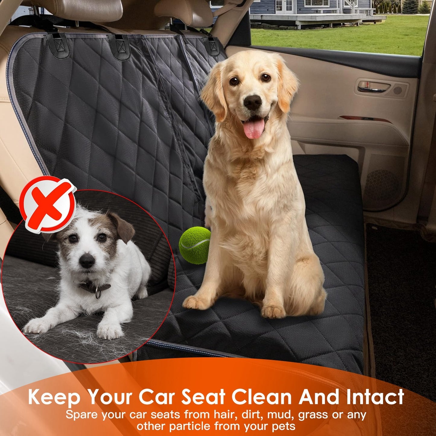 Durable Rear Car Seat Protector for Cats & Dogs