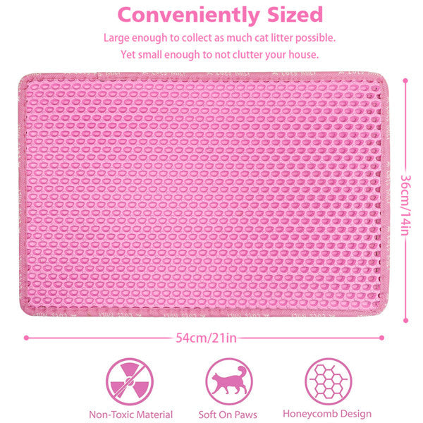 Pink Double Layer Rice Shaped Cat Litter Pad