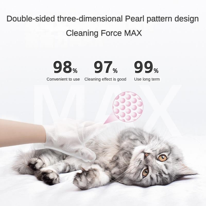 PROKEI 2-in-1 PET Cleaning Hypoallergenic, Deodorizing Bathing gloves and wipes