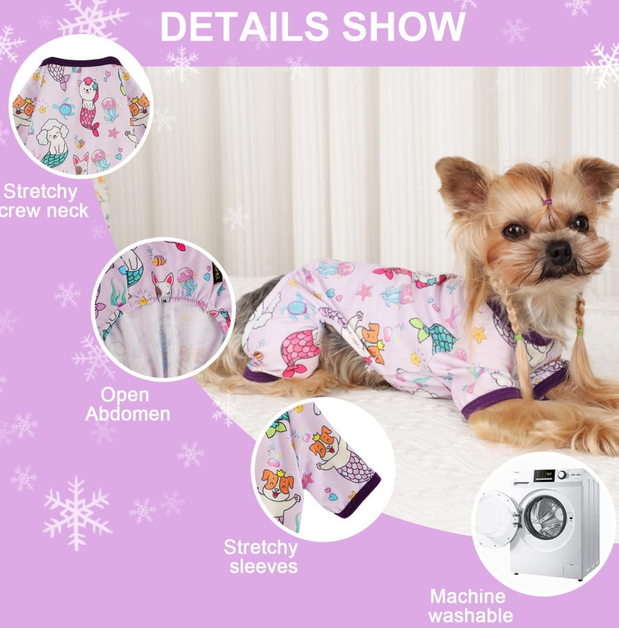 Cutesy Mermaid Pajamas for Dogs Suitable for Boys & Girls