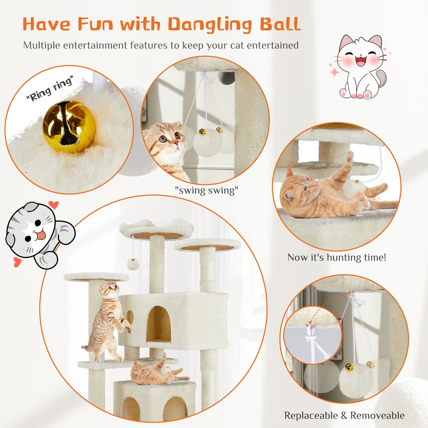 Multi Functional Cat Tower with Scratching Posts