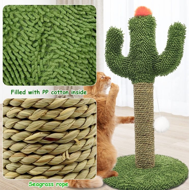 Cactus Cat Climbing Scratching Post with Natural Sisal