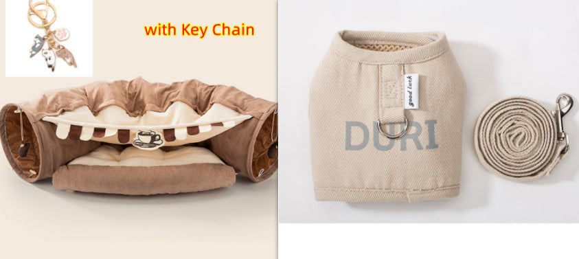 Collapsible Cat Bedding with Tunnel