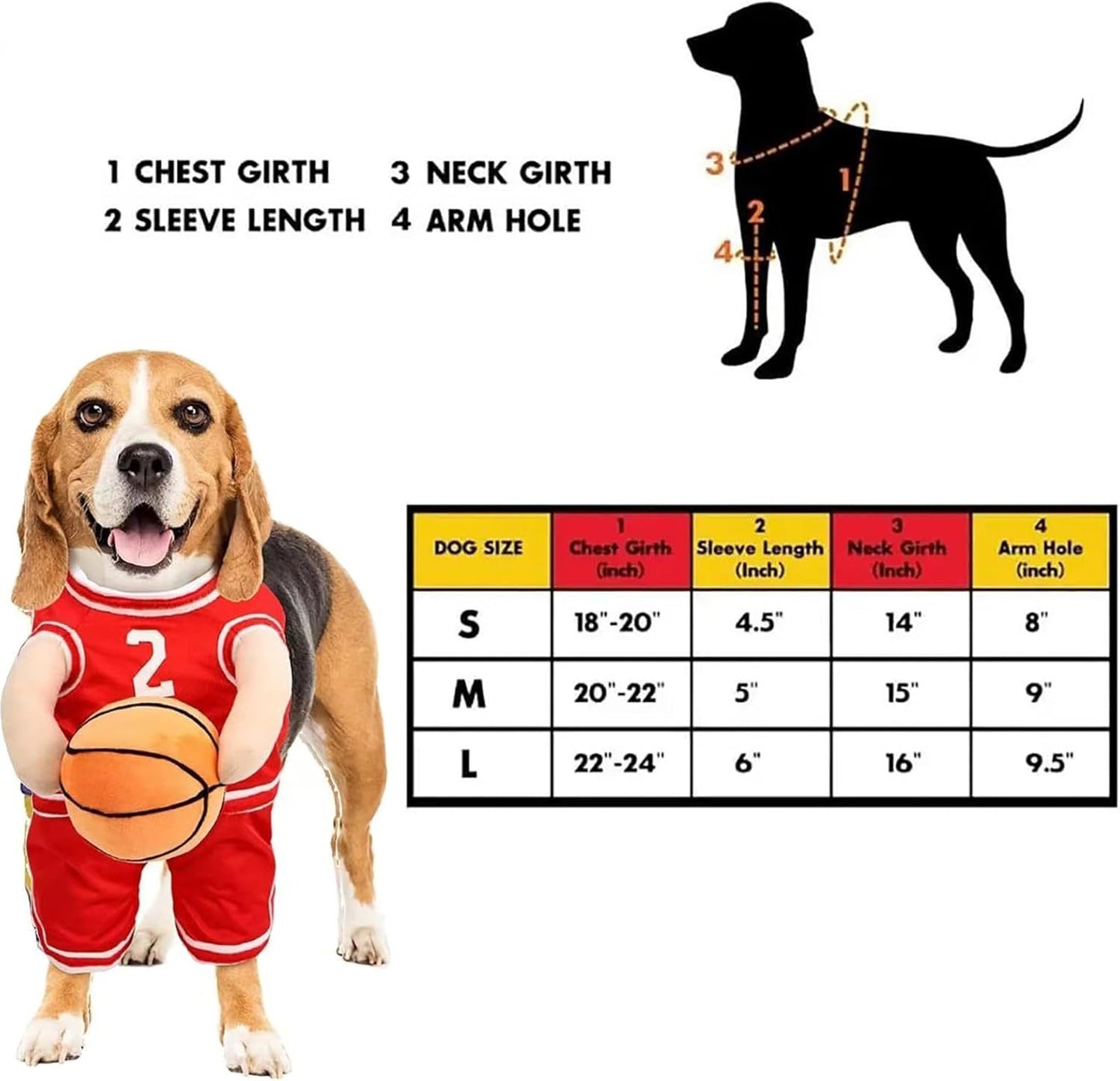 Funny Creative Sporty Basketball Player Halloween Costumes for Dogs