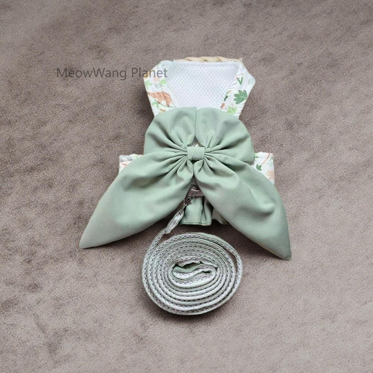 Elegant Bow Harness + Leash Set for Cats & Small Dogs