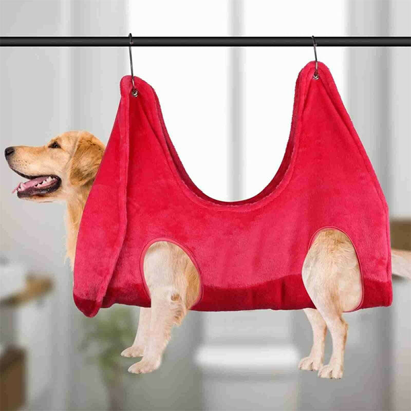 Blue Grooming Hammock with Restraints for Cats & Small Dogs