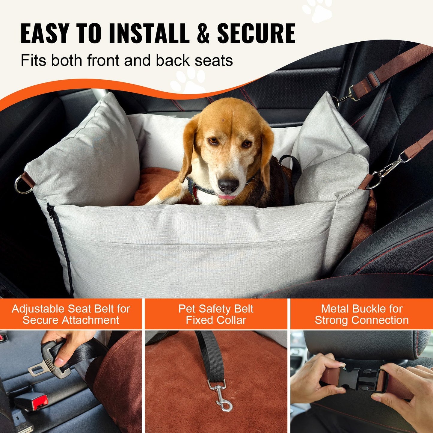 VEVOR Booster Car Seat for Small Dogs Up To 25lbs
