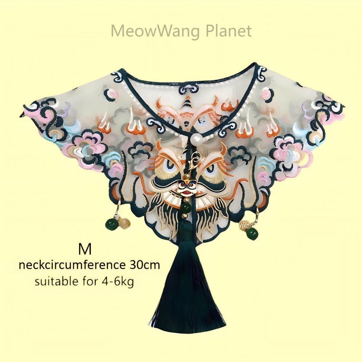 Handcrafted Embroidered Chinese Inspired Hanfu Style Cloak for Cats & Dogs