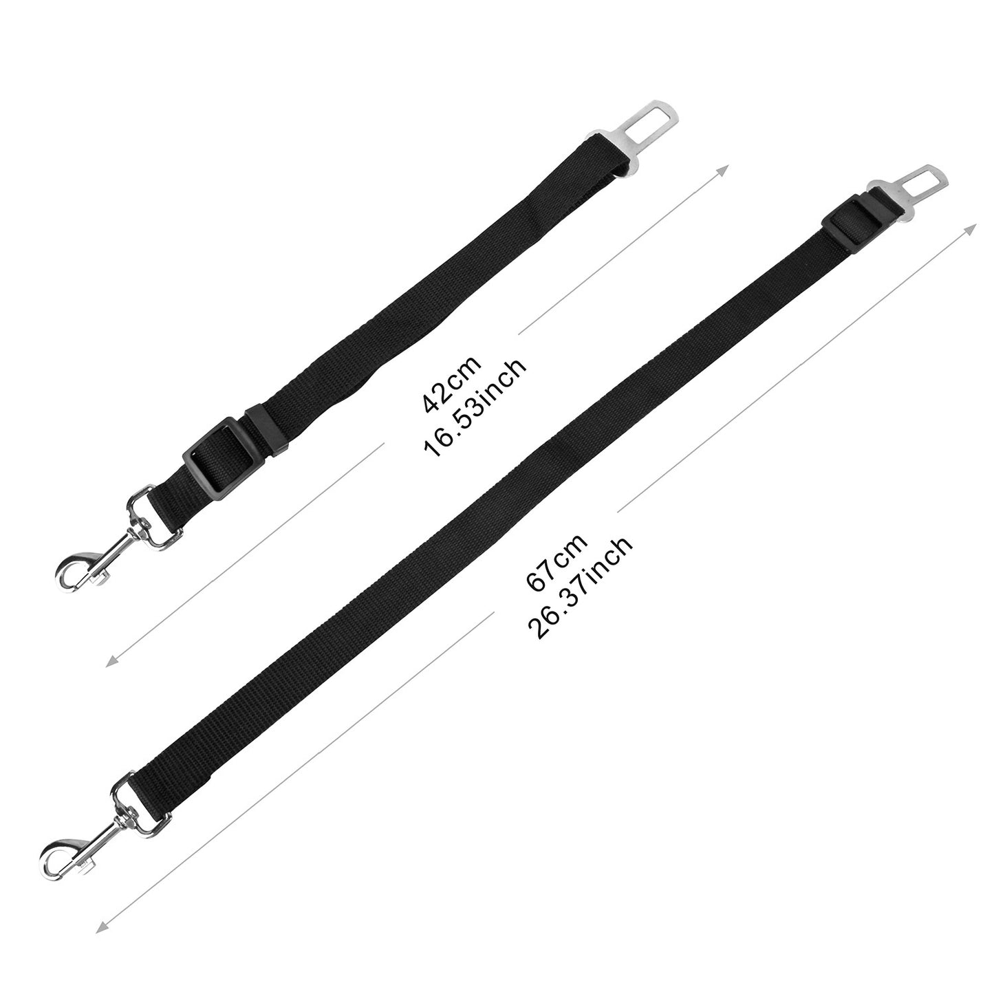 2Pcs Pet Safety Adjustable Seat Belt for Vehicle