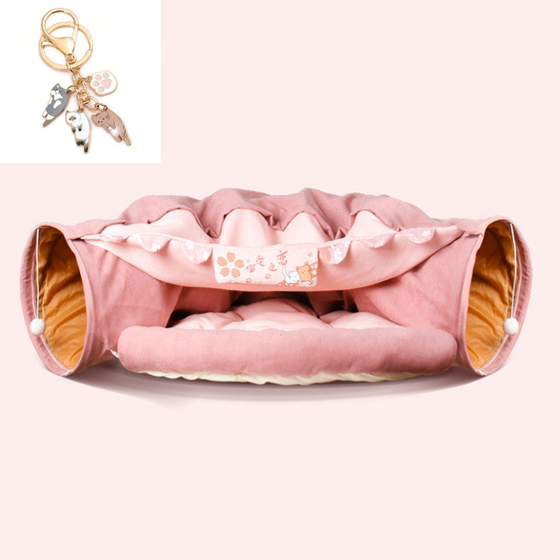 Collapsible Cat Bedding with Tunnel