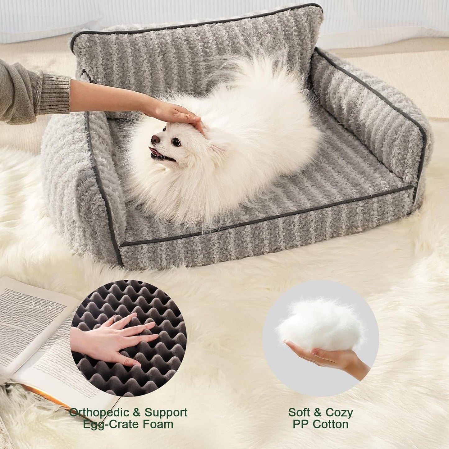 MEWOOFUN Orthopedic Sofa Bed with Removable Cover for Small Dogs & Cats