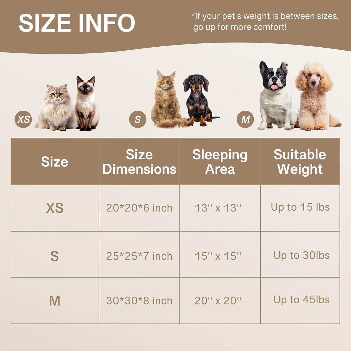 MEWOOFUN Tan Donut Bed for Cats & Small Dogs