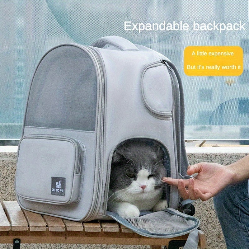 2-in-1 Adventure-Ready, Large Expandable Carrier & Backpack for Cats & Dogs