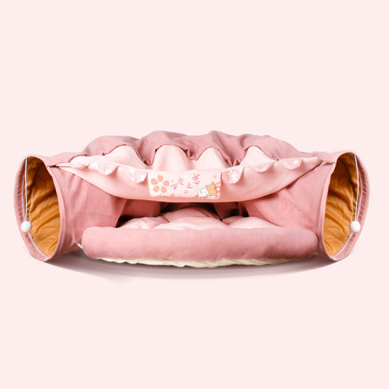 Collapsible Cat Bedding with Tunnel