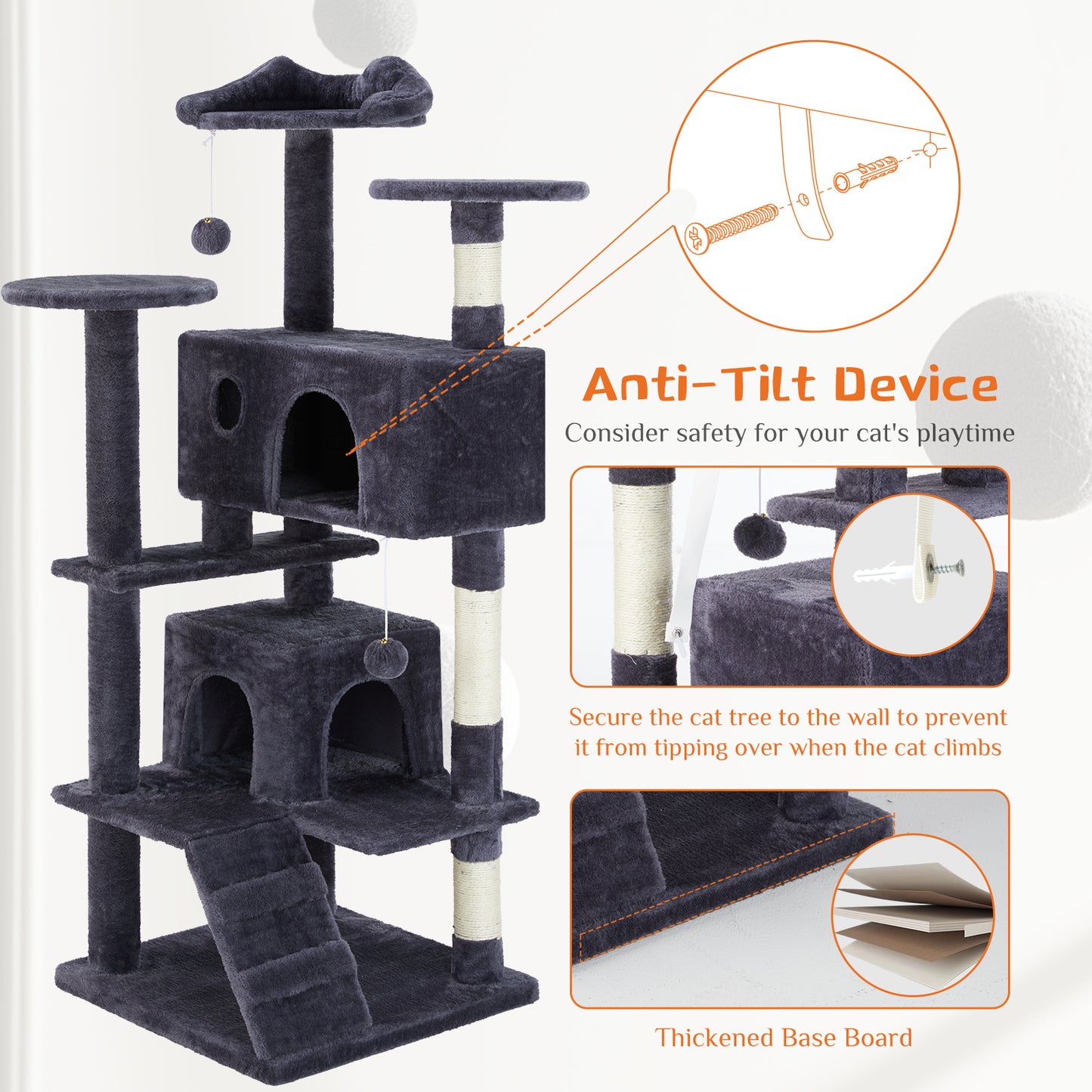 Multi Functional Cat Tower with Scratching Posts