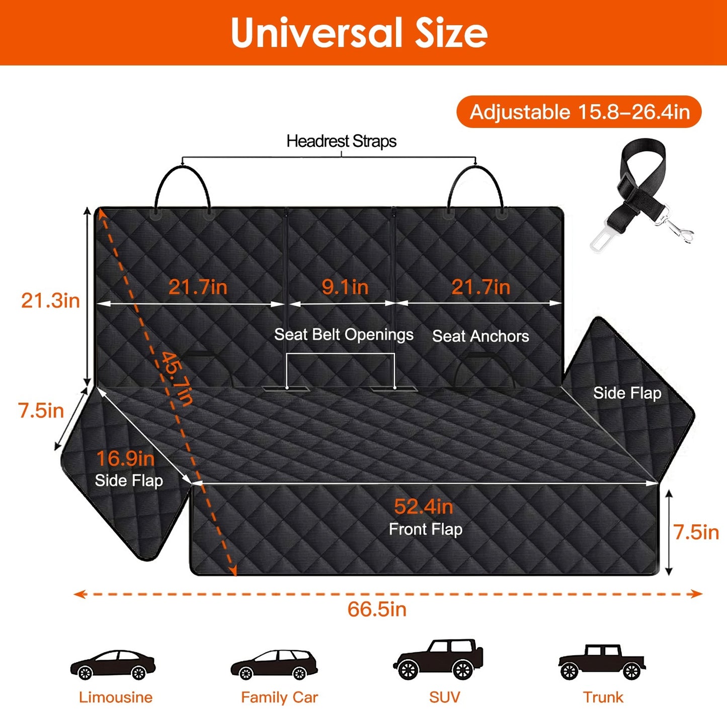 Durable Rear Car Seat Protector for Cats & Dogs