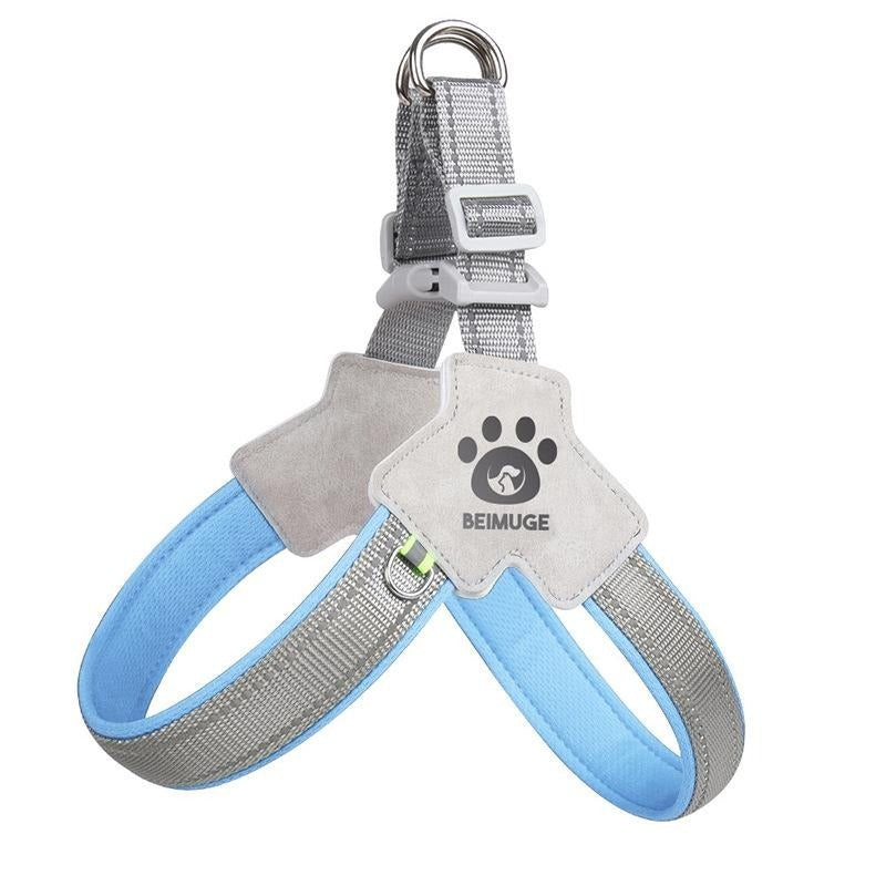 Adjustable Pet Harness + Leash with Reflective Stitching for Safety at Night for Dogs