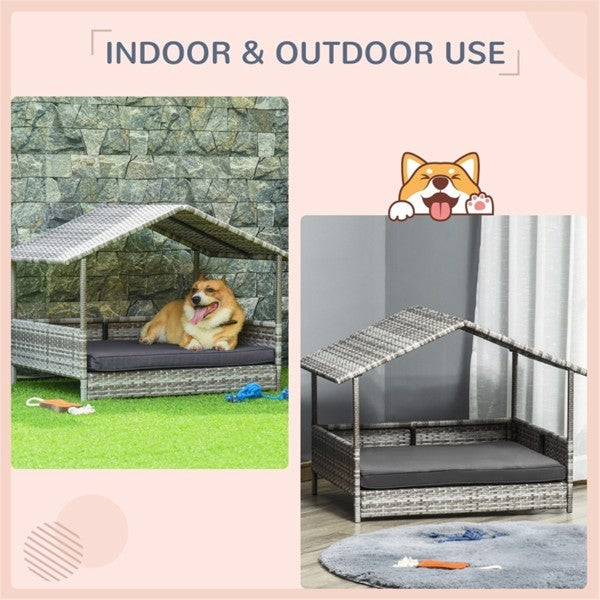 Luxury Rattan In / Outdoor Pet Tent with Sofa for Dogs