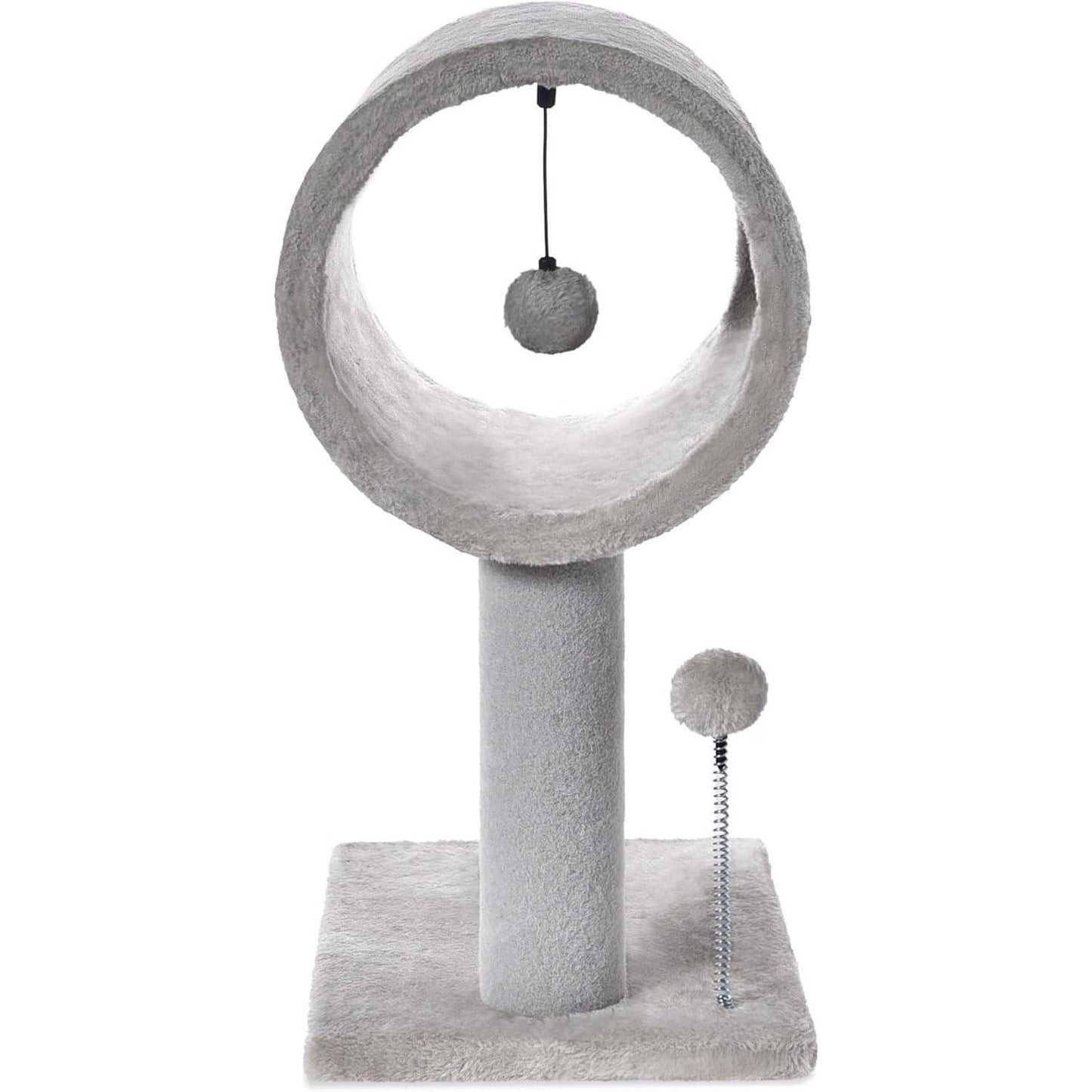 Popular Gray Cat Tree Tunnel Bed with Interactive Spring Toy