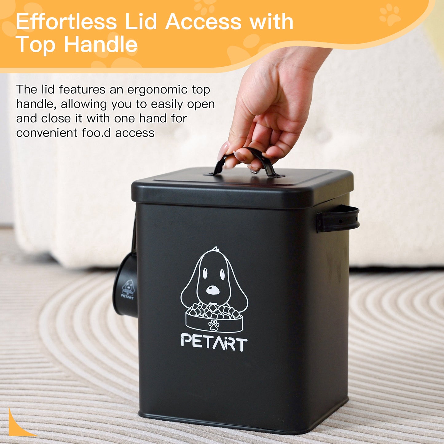 Metal Pet Food Storage Containers, with Pet Toy and Scooper